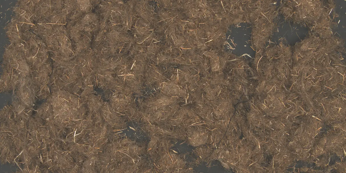 Synthetischer Faden — Echte Aufnahmen der Kamera. Flax Clean markiert jedes Fremdmaterial zwischen den Fasern.