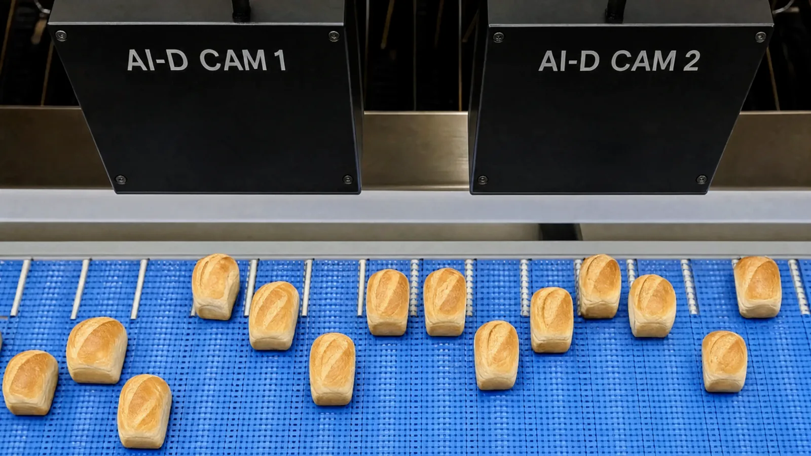 AI-D cameras above a bread line in a bakery